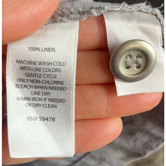 Linen‎ Coat Womens Large Gray Hooded Jacket Lightweight Drawstring Casual Coat - Picture 6 of 7